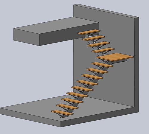 Etude 3D escalier